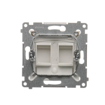 Copripresa doppia IT SIMON 54 Keystone con campo per siglatura, antibatterico bianco