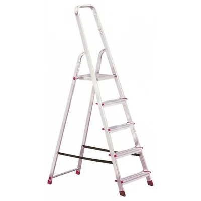 CORDA Escalera doméstica de aluminio, 5 peldaños