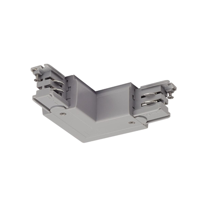 Corner connector for S-TRACK3f., earth-ext. silver gray