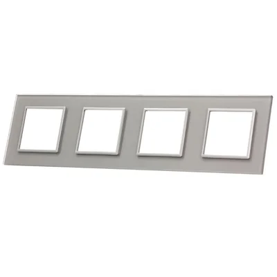 Cornice in vetro argento quadruplo