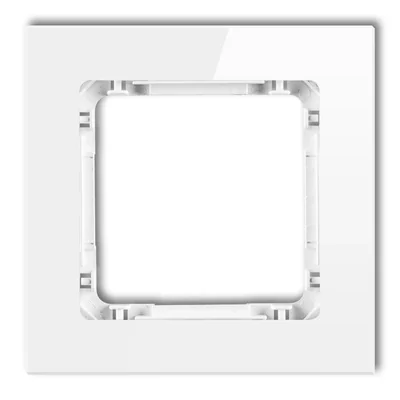 Cornice singola universale DECO - vetro (cornice: bianca; base: bianca) bianco