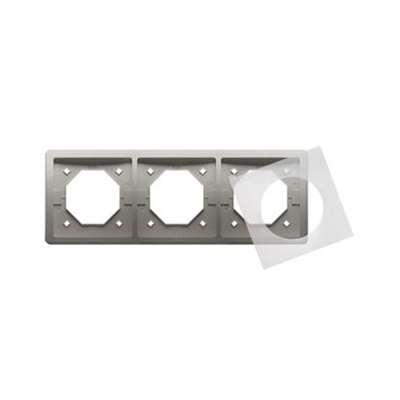 Cornice tripla per versione antispruzzo IP44 con set di guarnizioni, satinata (metallica)