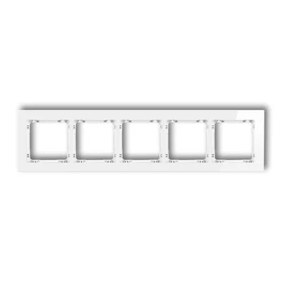 Cornice universale DECO a cinque elementi - vetro (cornice: bianca; base: bianca) bianco