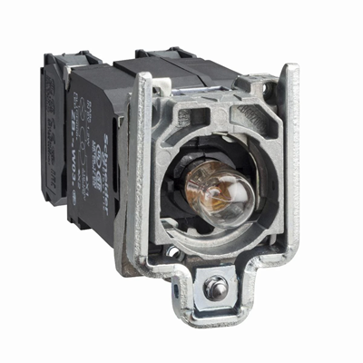 Corps de bouton Harmony XB4 avec élément lumineux et ampoule BA9s 110/120V métal