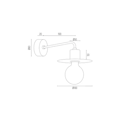 CORSO Lampada da parete 25cm E27 IP20 cromo