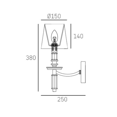 CosmoLight Lampada da parete SIENA W01315WH NI E14