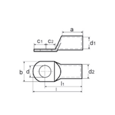 Cosse à anneau tubulaire cuivre étamé 95mm² pour vis M12