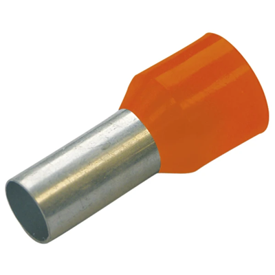 Cosses virole isolées 0.5/8 orange 100 pcs