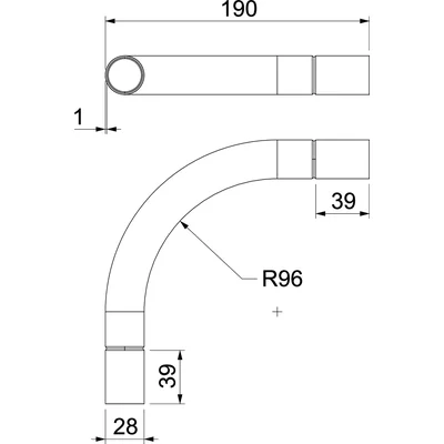 Coude de tuyau SBN25 FT sans filetage