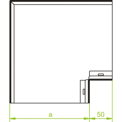 Coude galvanisé largeur 350mm hauteur 28mm