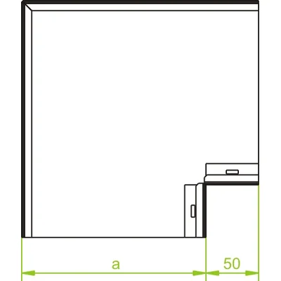 Coude galvanisé largeur 350mm hauteur 38mm