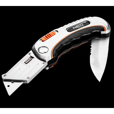 Couteau utilitaire pliant, lame trapézoïdale + couteau, étui en nylon + 5 lames
