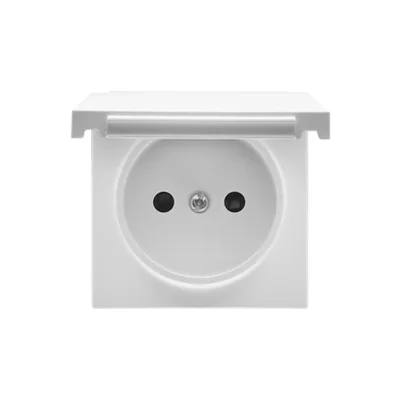 Couvercle de prise simple Simon 55 WMDW-P0121x-111 avec rabat, couleur assortie, pour : SGZ1CM, SGZ1M ; blanc mat