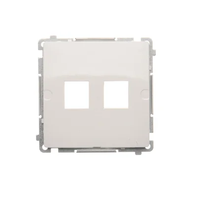 Couvercle pour prises de communication de données sur Keystone plat double blanc