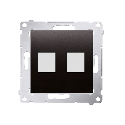 Cover for data communication sockets on Keystone flat double (module), anthracite (metallic)