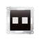 Cover for data communication sockets on Keystone flat double (module), anthracite (metallic)