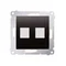 Cover for data communication sockets on Keystone flat double (module), anthracite (metallic)