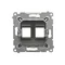 Cover for data communication sockets on Keystone flat double (module), anthracite (metallic)