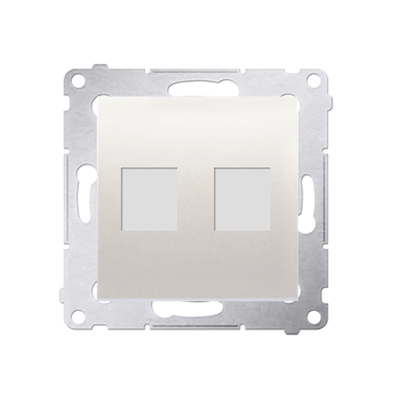 Cover for data communication sockets on Keystone flat double (module), cream