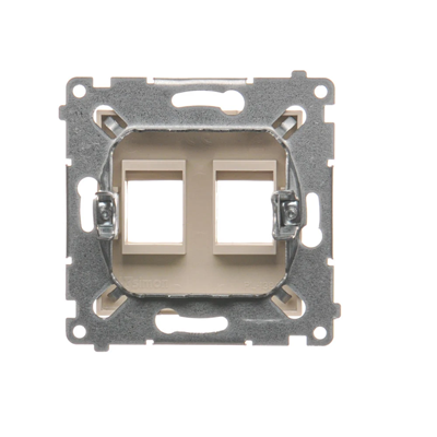 Cover for data communication sockets on Keystone flat double (module), cream