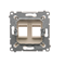 Cover for data communication sockets on Keystone flat double (module), cream