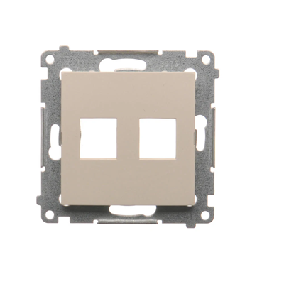 Cover for data communication sockets on Keystone flat double (module), cream