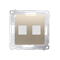 Cover for data communication sockets on Keystone, flat, double (module), gold (metallic)