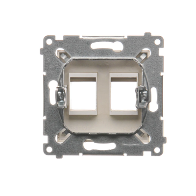 Cover for data communication sockets on Keystone, flat, double (module), gold (metallic)