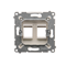 Cover for data communication sockets on Keystone, flat, double (module), gold (metallic)