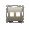 Cover for data communication sockets on Keystone, flat, double (module), gold (metallic)