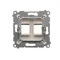 Cover for data communication sockets on Keystone, flat, double (module), gold (metallic)