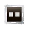 Cover for data communication sockets on Keystone, flat, double (module), matt bronze (metallic)