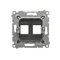 Cover for data communication sockets on Keystone, flat, double (module), matt bronze (metallic)
