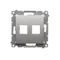Cover for data communication sockets on Keystone, flat, double (module), silver (metallic)