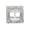 Cover for data communication sockets on Keystone flat double white
