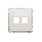 Cover for data communication sockets on Keystone flat double white