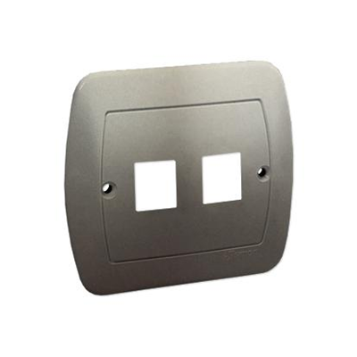 Cover for ICT sockets. Mounting to screw box, satin (metallic)