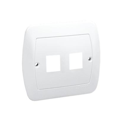 Cover for ICT sockets. Mounting to screw box, white