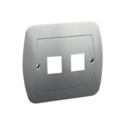 Cover for ICT sockets. Screw mounting, silver (metallic)