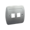 Cover for ICT sockets. Screw mounting, silver (metallic)