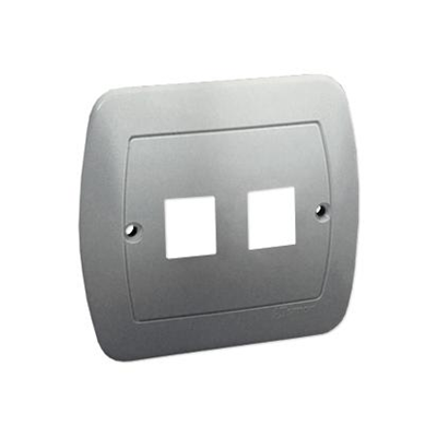 Cover for ICT sockets. Screw mounting, silver (metallic)