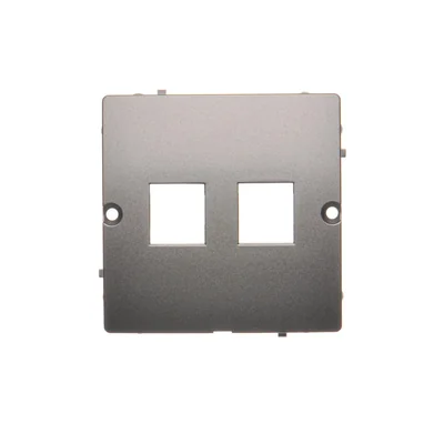 Cover for IT sockets on Keystone flat double inox (metallic)