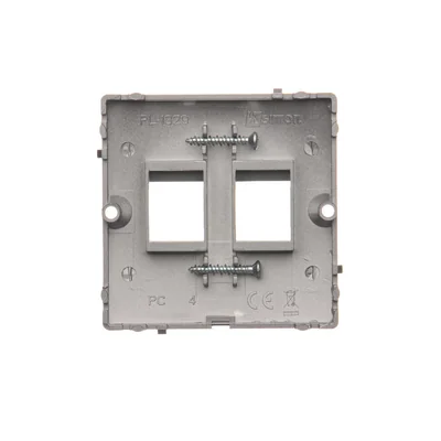 Cover for IT sockets on Keystone flat double inox (metallic)