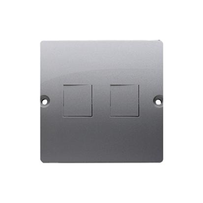 Cover for IT sockets on Keystone flat double inox (metallic)