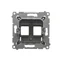 Cover per prese telecomunicazioni IP44 su Keystone, doppia, con campo descrizione, sportellino trasparente, antracite