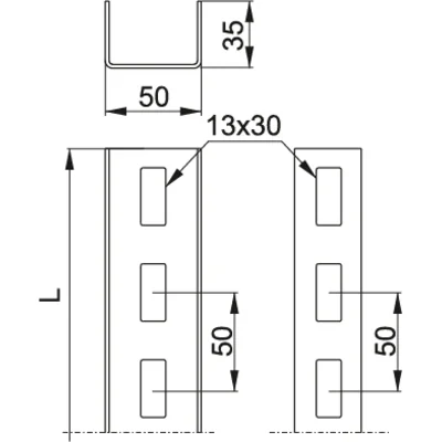 CP50H35/0,45MC Ceownik gr. blachy - 1,5 mm