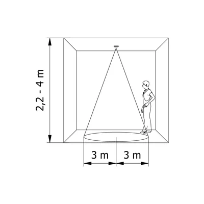CR-3 MOTION SENSOR, max. 1200W, AC 220-240V, 50/60Hz, OPERATING ANGLE 360*, RANGE 6m ± 2.2-4m, IP20, WORKS WITH LED, SURFACE-MOUNTED, WHITE