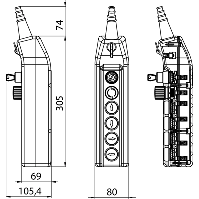 Crane control box
