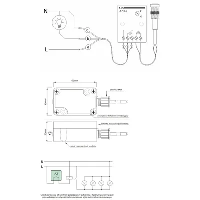 Crepúsculo automático con sonda hermética externa AZH-S PLUS