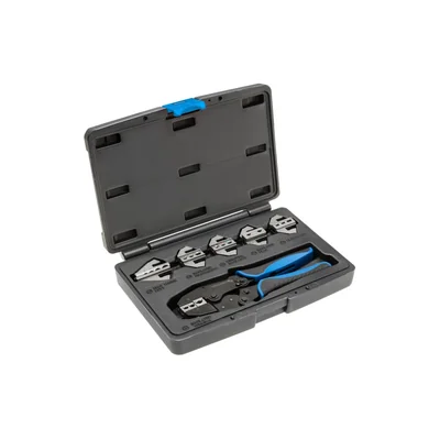 Crimping pliers with interchangeable jaws, 6 pcs.